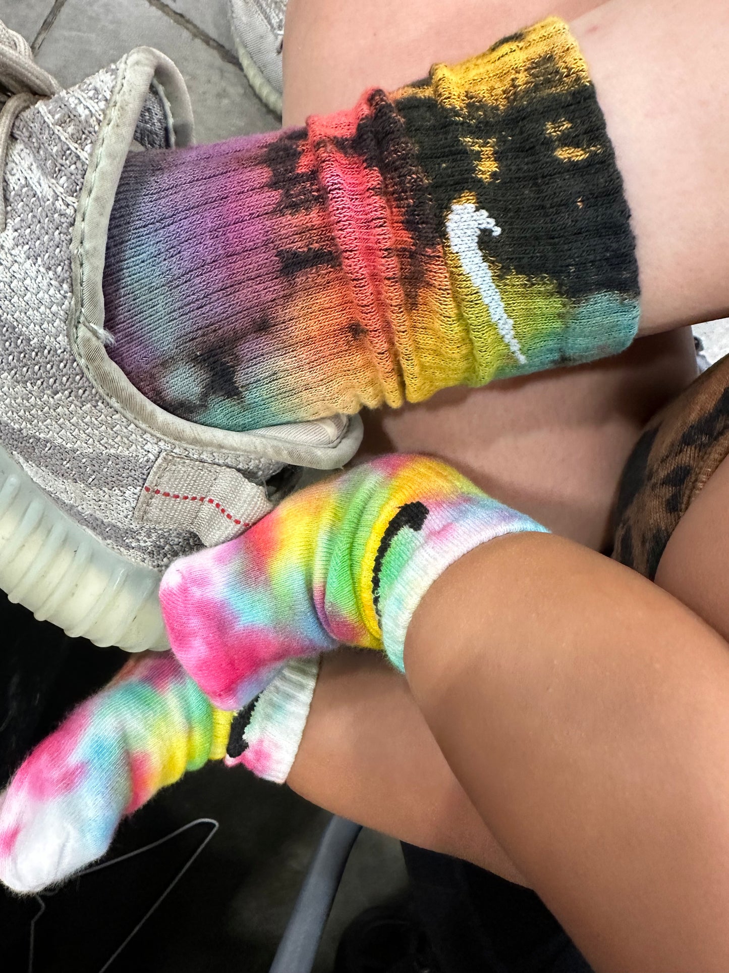 Reverse Tie-Dyed Socks