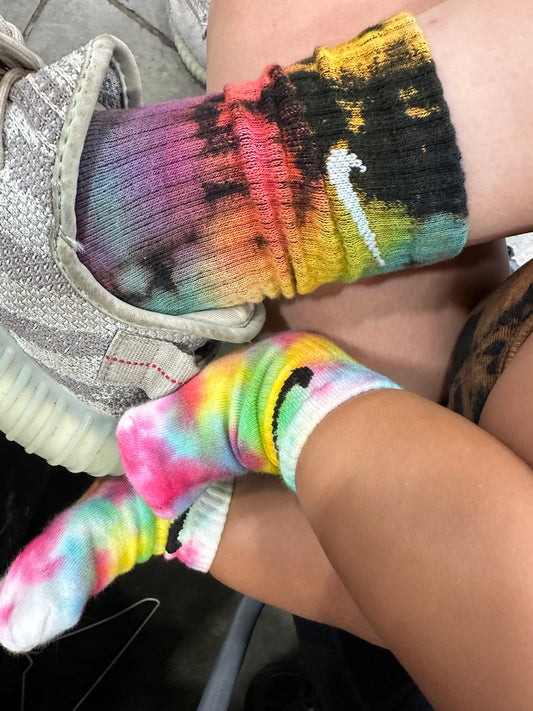 Reverse Tie-Dyed Socks